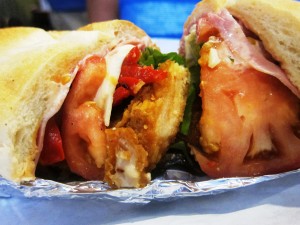Vito sub Chicken cutlet, imported ham, provolone, lettuce, tomatoes, roasted red peppers and chipotle mayo - $8.99